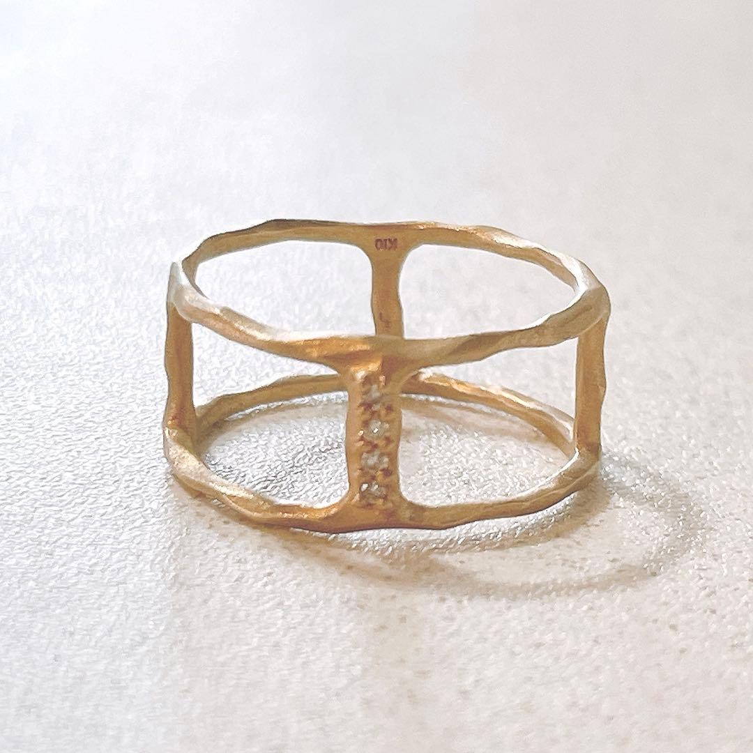 と*こ様 美品 ESTELLE エステール K10 ダイヤモンドマットリング