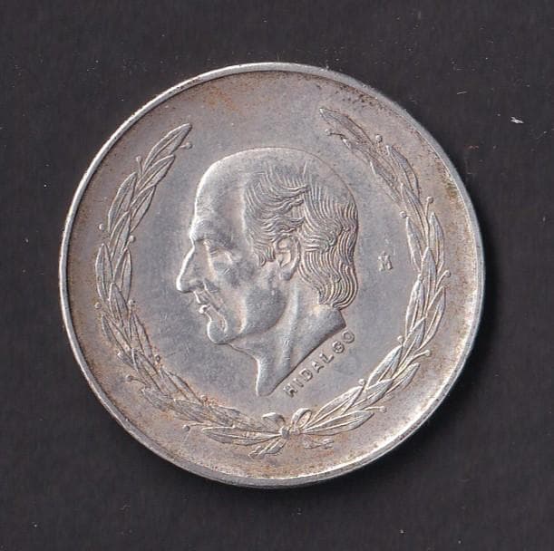メキシコ　５ペソ大型銀貨　イダルゴ 1953年