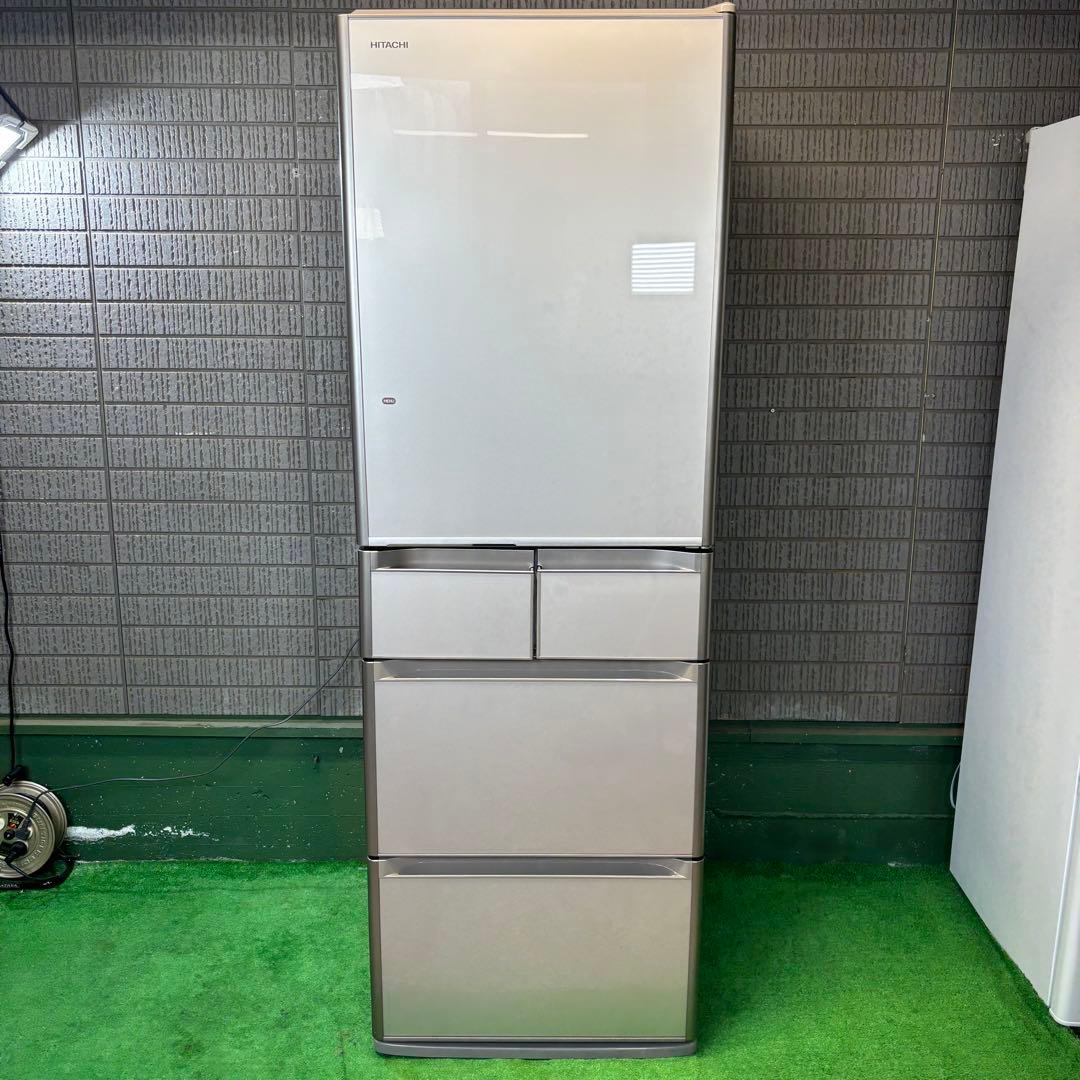 日立 415L 冷蔵庫 大容量 ガラストップ 真空チルド【地域限定配送無料】