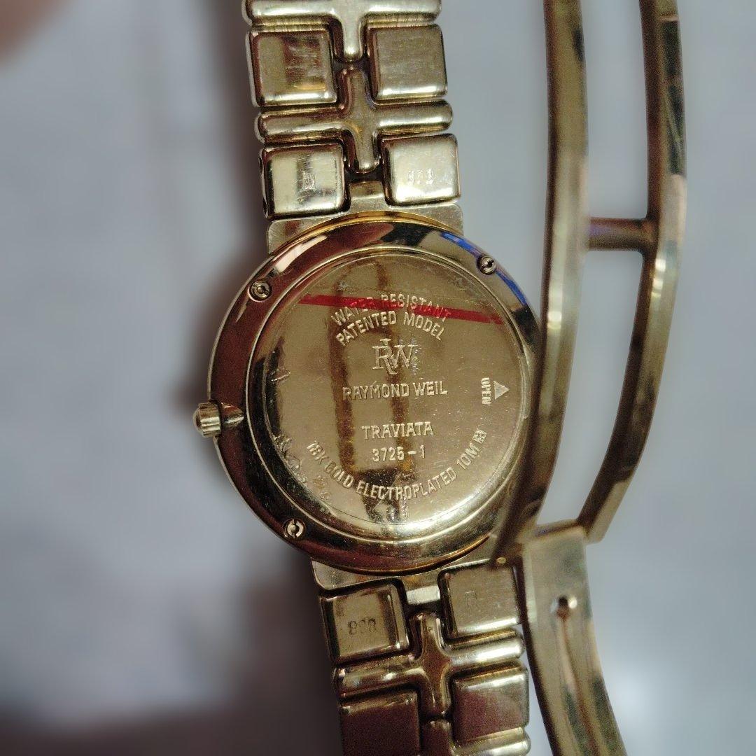 RAYMOND WEIL 18k金メッキ ストーン付き アナログ腕時計
