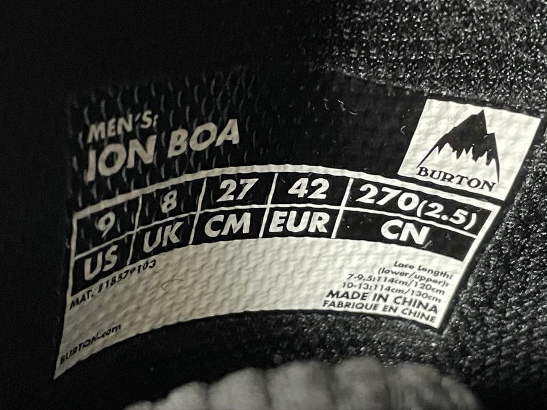 スノーボード BURTON ION BOA 27.0cm