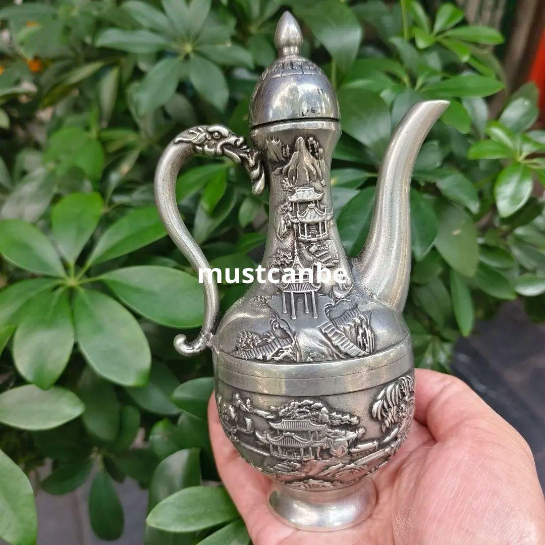 銅器 山水筒 水筒 徳利 急須 装飾品 工芸品 置物