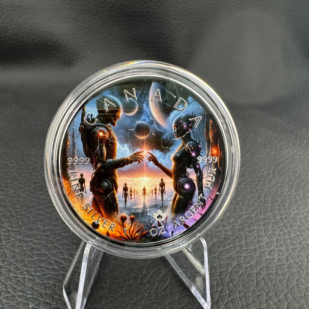 メイプルリーフ 銀貨 アストロノーツ 両面カラー ブラックルテニウム 1オンス