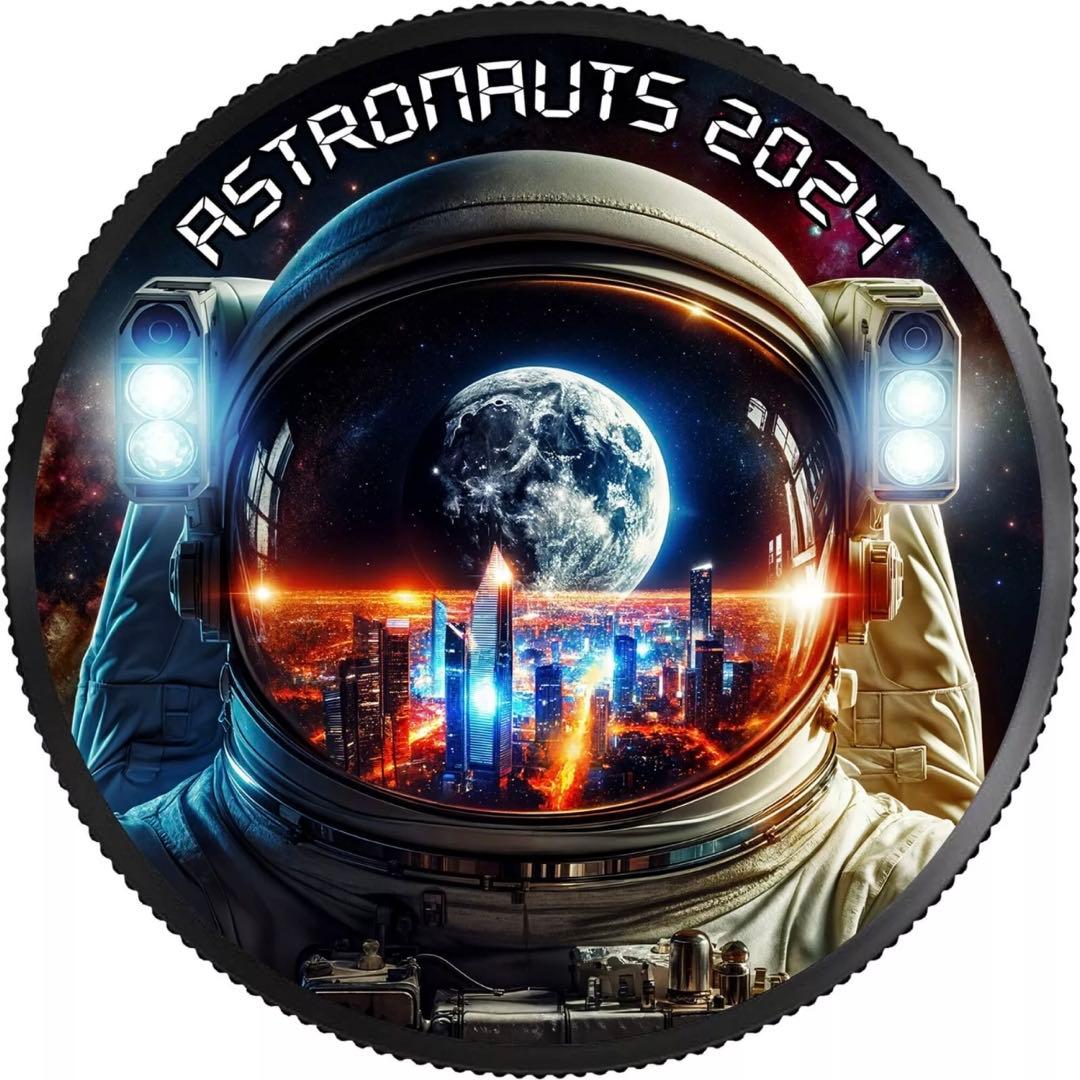 メイプルリーフ 銀貨 アストロノーツ 両面カラー ブラックルテニウム 1オンス