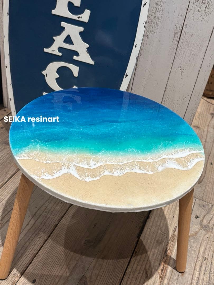 レジンアート　ミニラック　サイドテーブル　ミニラック　海レジン　ミニテーブル