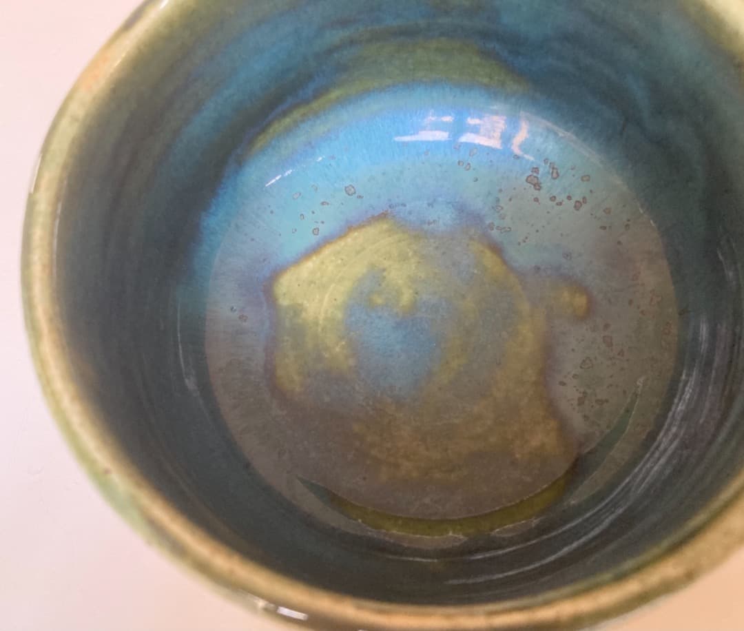 北大路魯山人作織部茶碗 銀座黒田陶々庵識 希少なお品