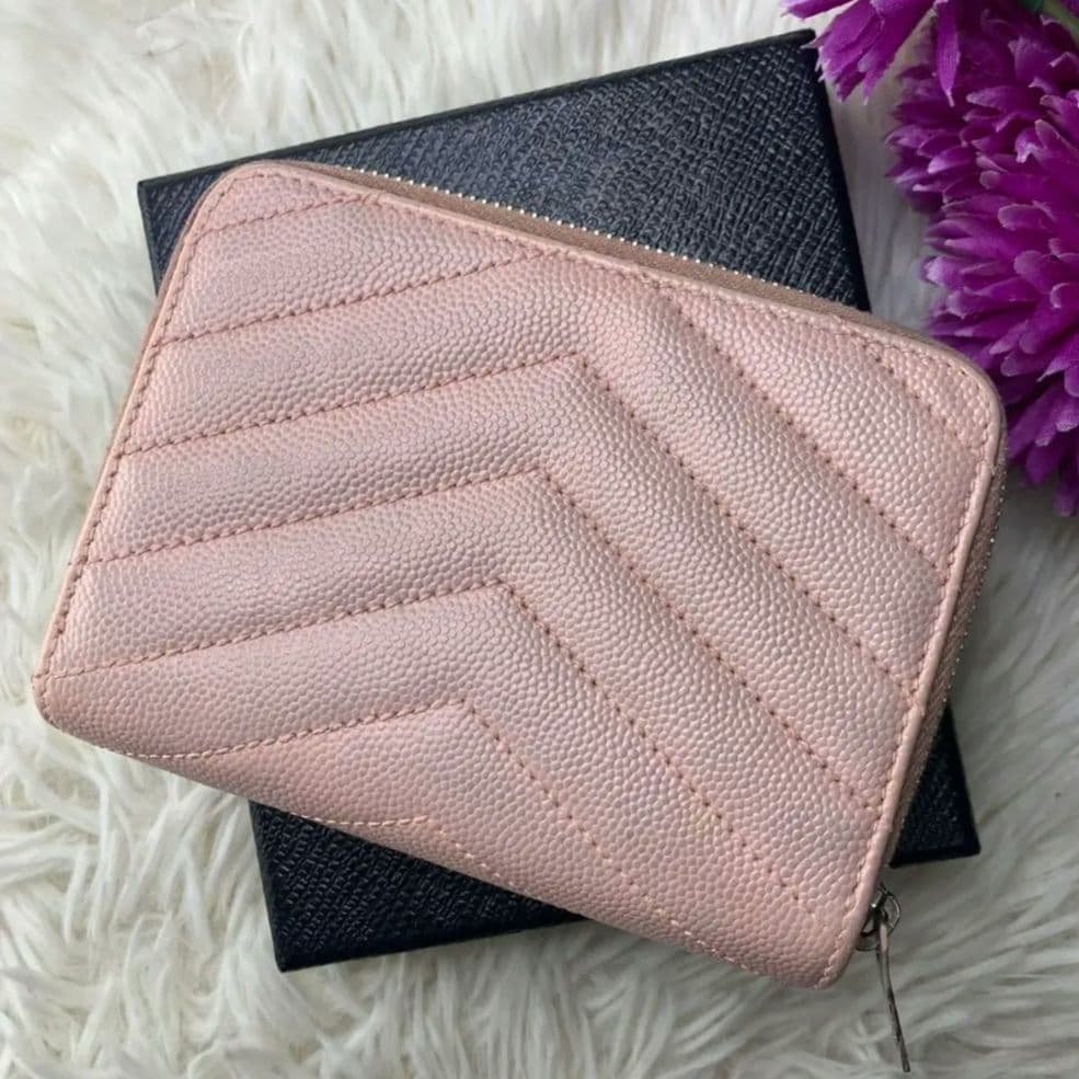 美品✨イヴサンローラン YSL 財布 コンパクト ピンク系 レディース