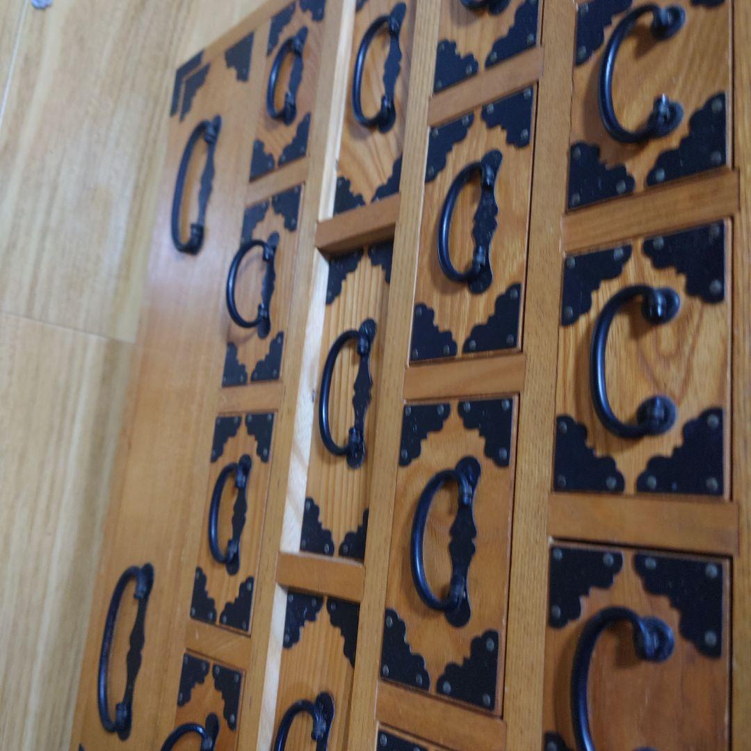 骨董品　薬箪笥　薬箱　小箪笥　5段小引き出し　17杯　昭和レトロ　和箪笥