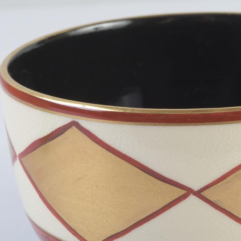 茶道具　京焼　橋本永豊造　仁清写　金菱　茶碗　時代箱　V　9835