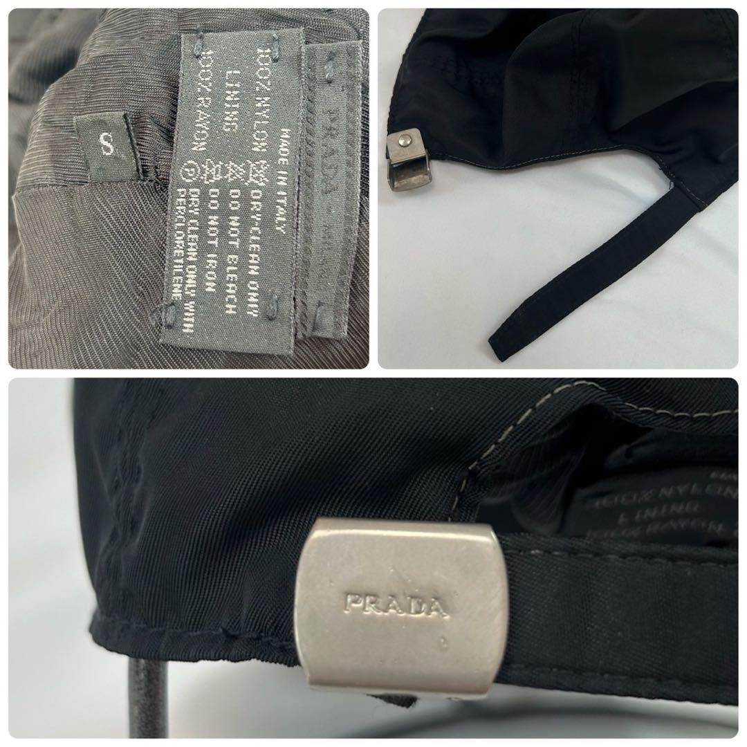 J531 プラダ イタリア製 ロゴ刺繍 ベースボールキャップ レディース