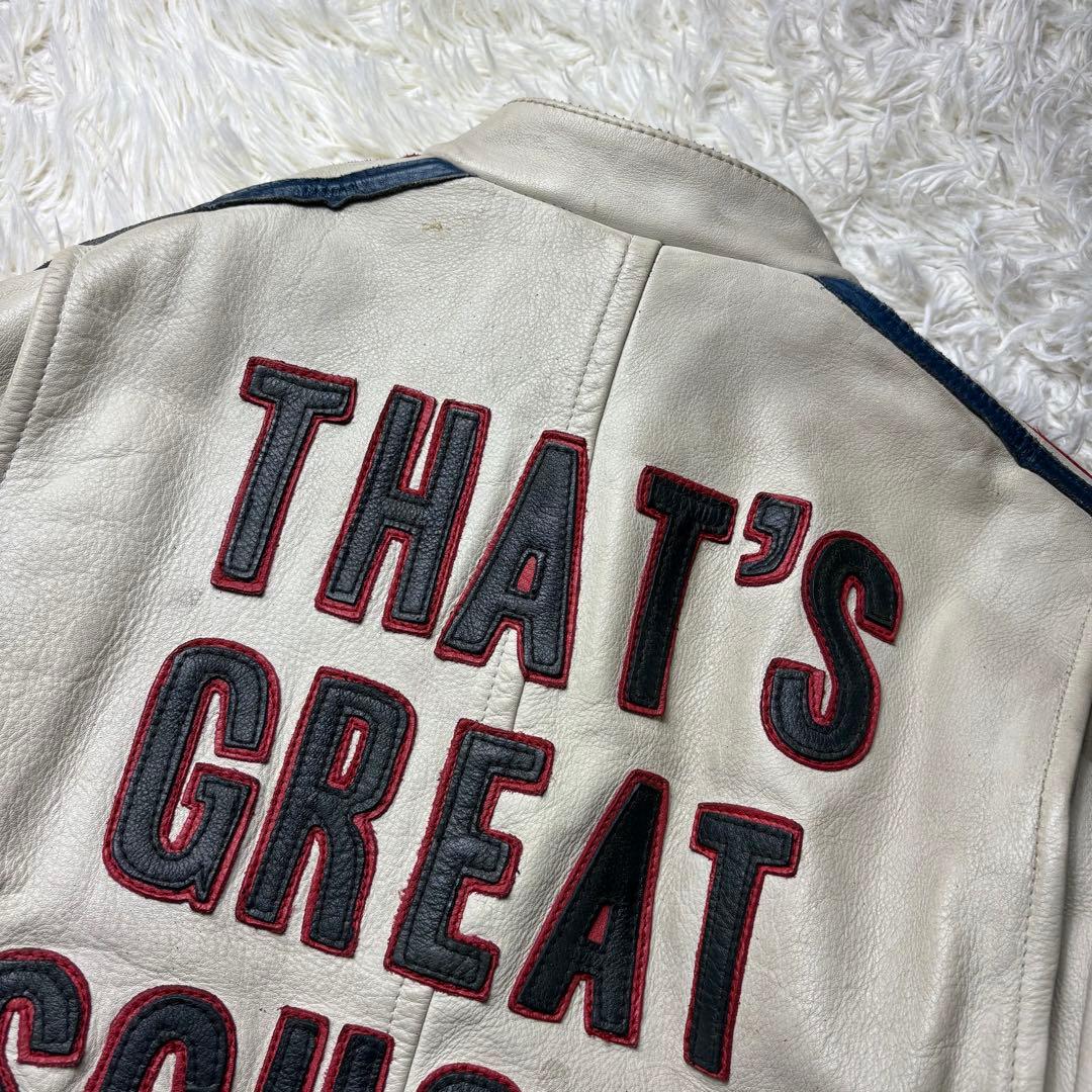 希少　schott クラシックレーサー　ライダースジャケット　ワッペンカスタムM