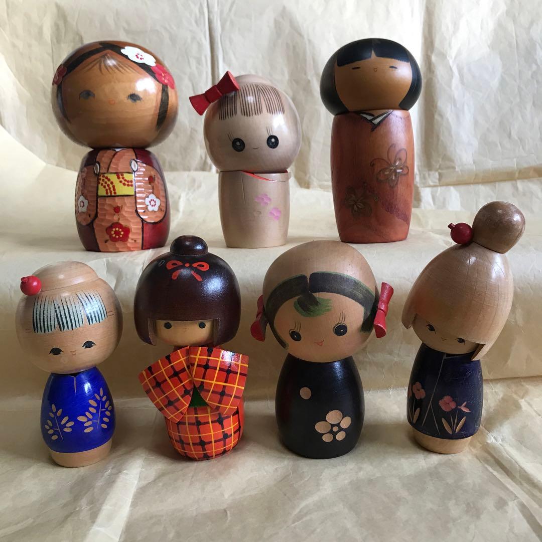こけしセット民芸品　置物　日本　人形　伝統工芸品　インテリア こけし