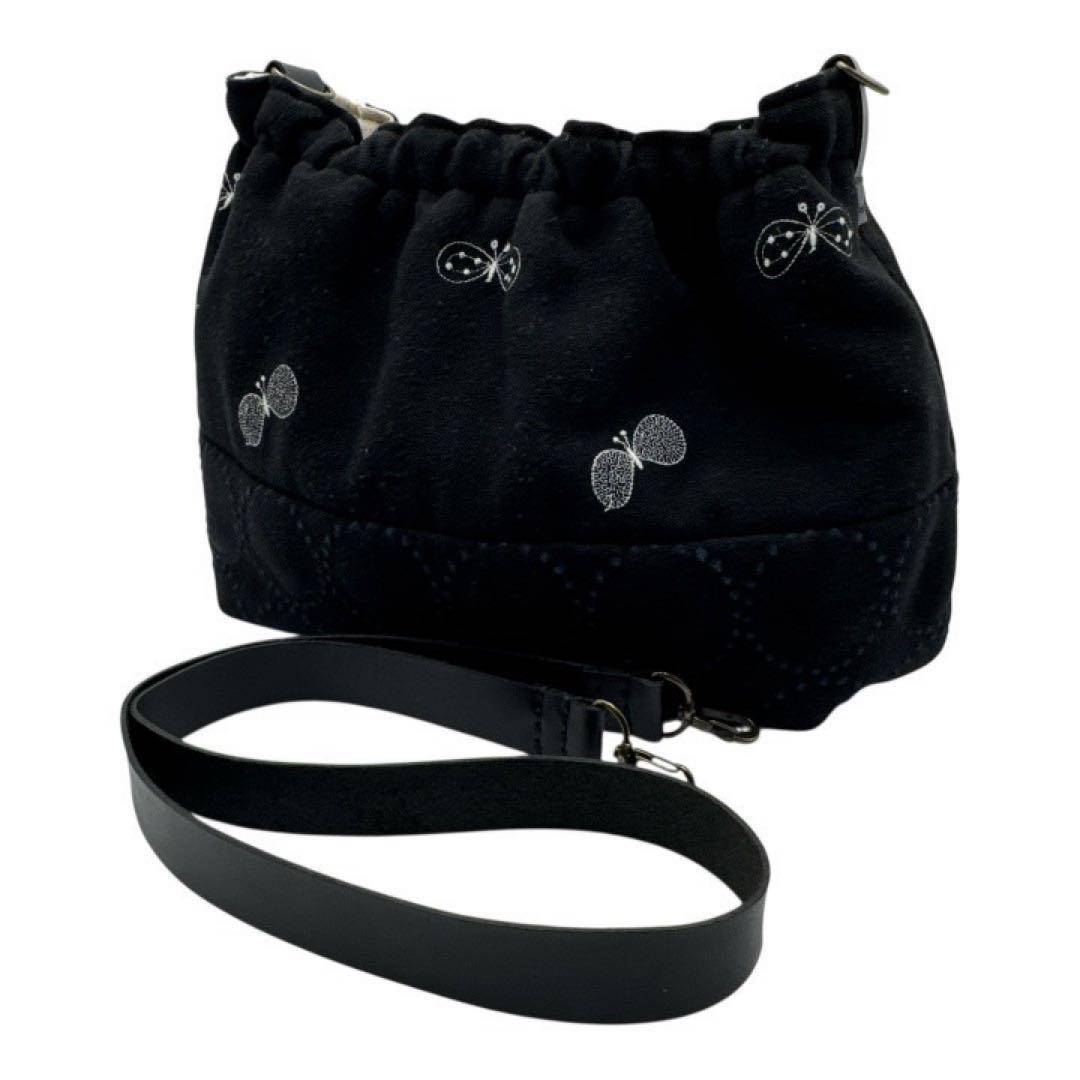 【R2】choucho×タンバリン ミナペルホネン生地 ショルダーバッグ　レザー