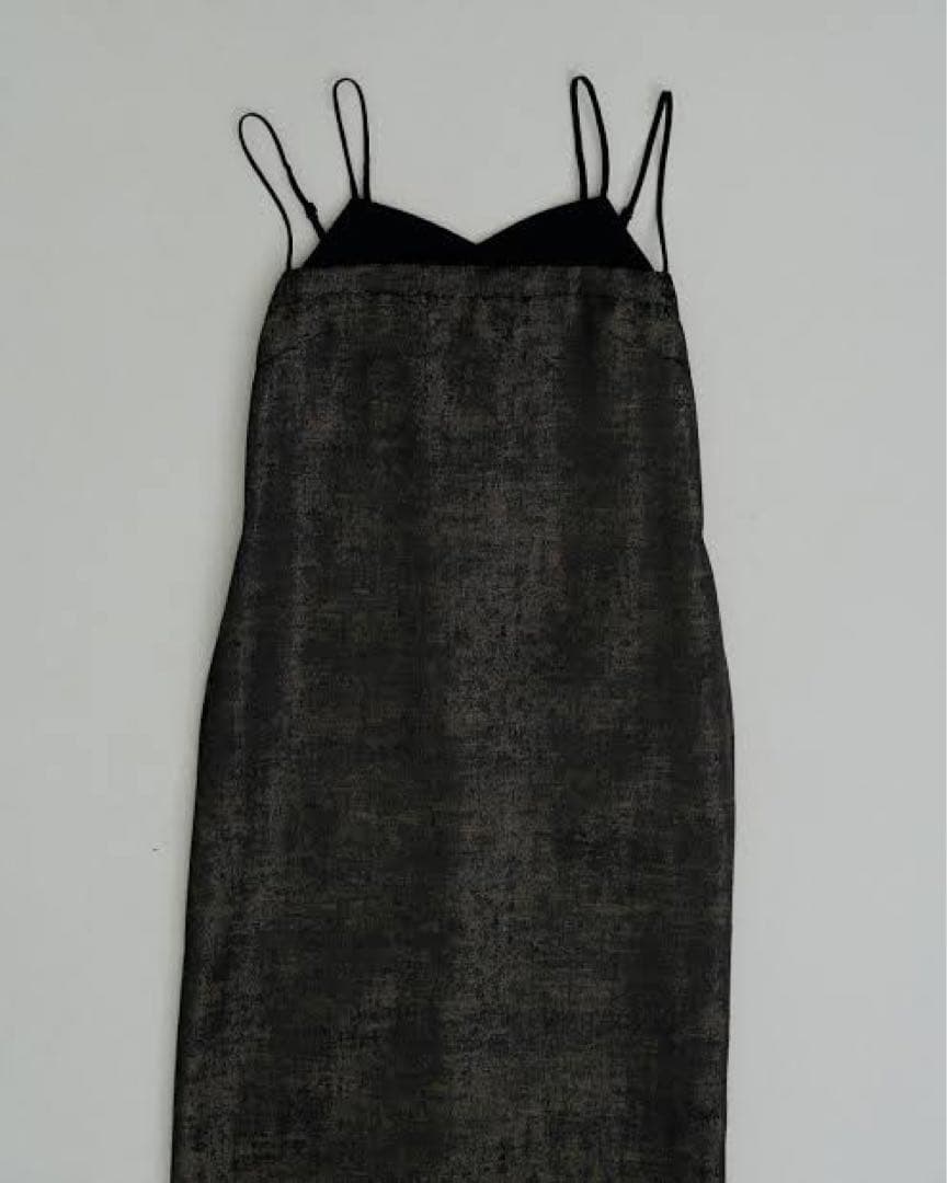 LE’RURE リルアー Layered look jacquard dress