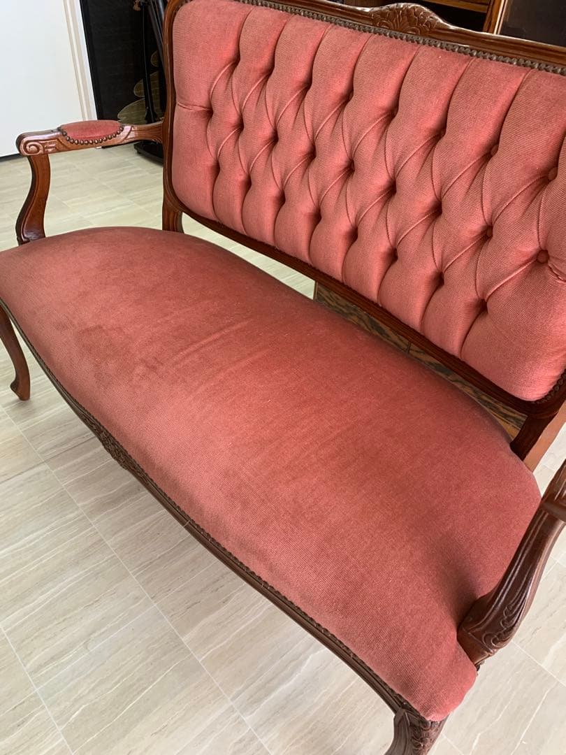 アンティークソファー　ベルベット　ヴィンテージ