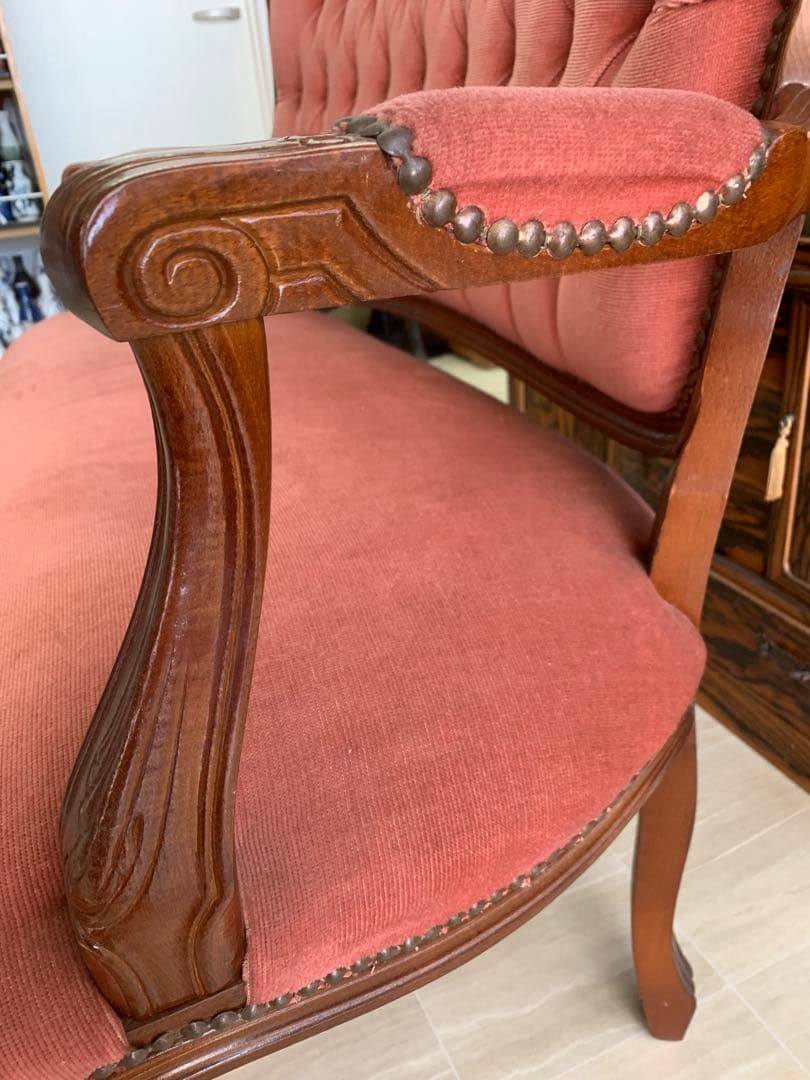 アンティークソファー　ベルベット　ヴィンテージ