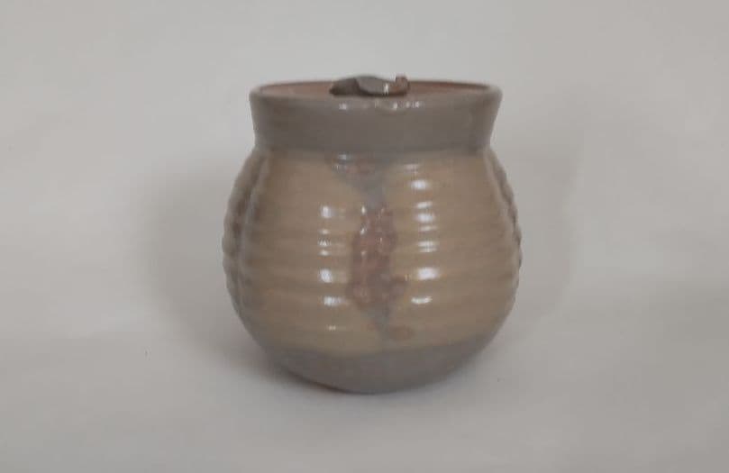 【茶道具】萩焼 水指 七代 佳炎造 芋頭