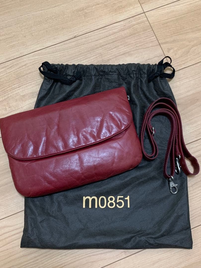 m0851 ショルダーバッグ　レッド　クラッチバッグ
