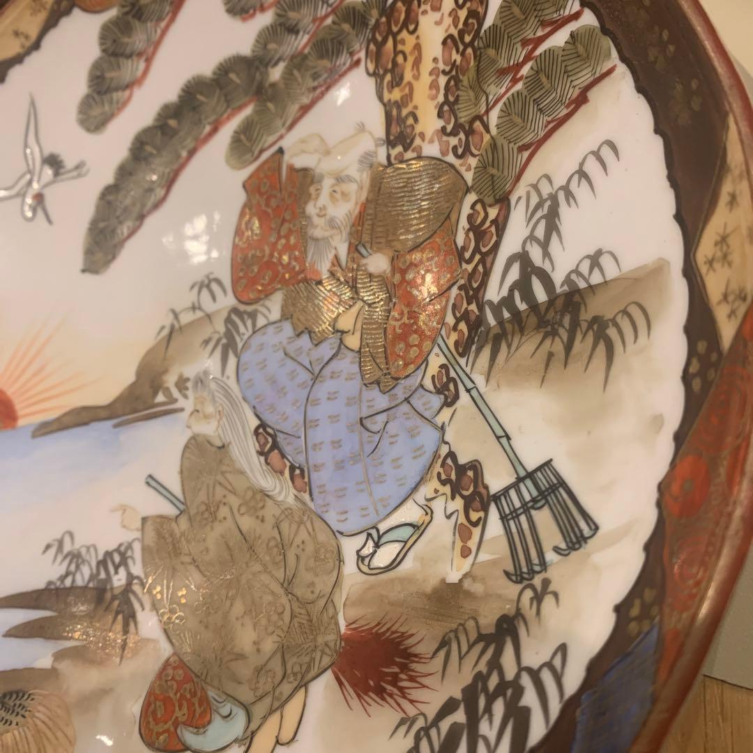 九谷焼き未使用！貴重な明治時代の手描き大皿