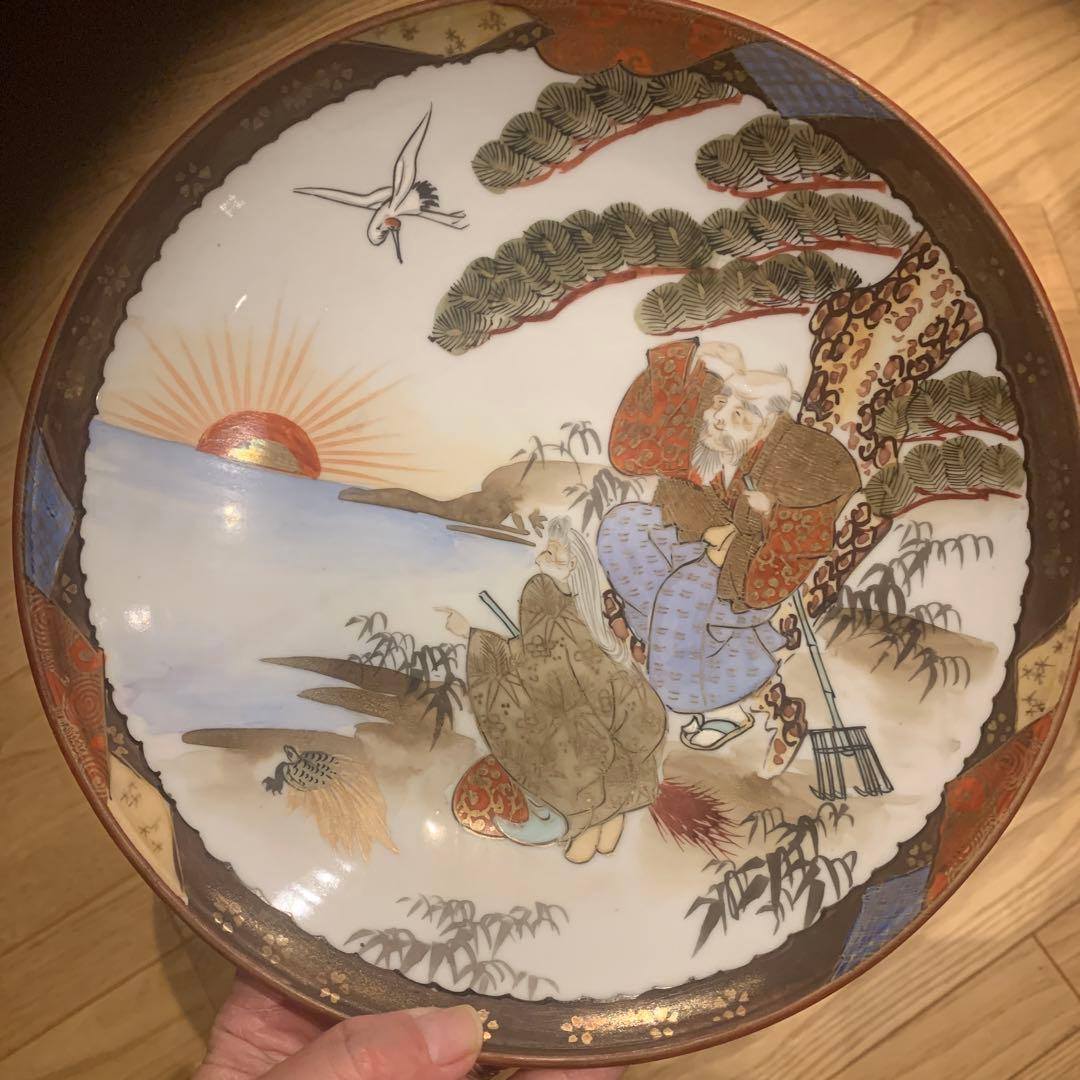 九谷焼き未使用！貴重な明治時代の手描き大皿