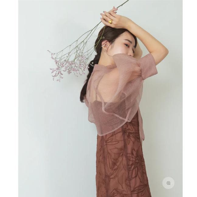 M カナ kana ボウタイボレロセットドレス ブラウン 結婚式 オケージョン