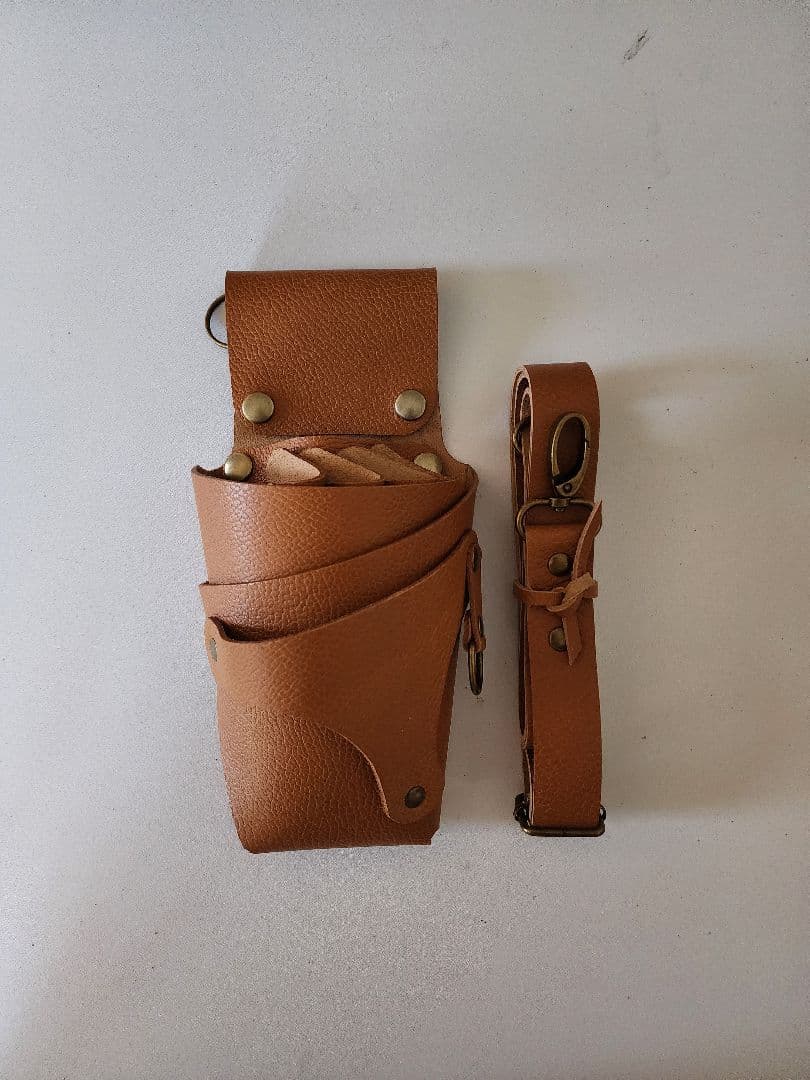 シザーケース 本革 4丁 キャメル