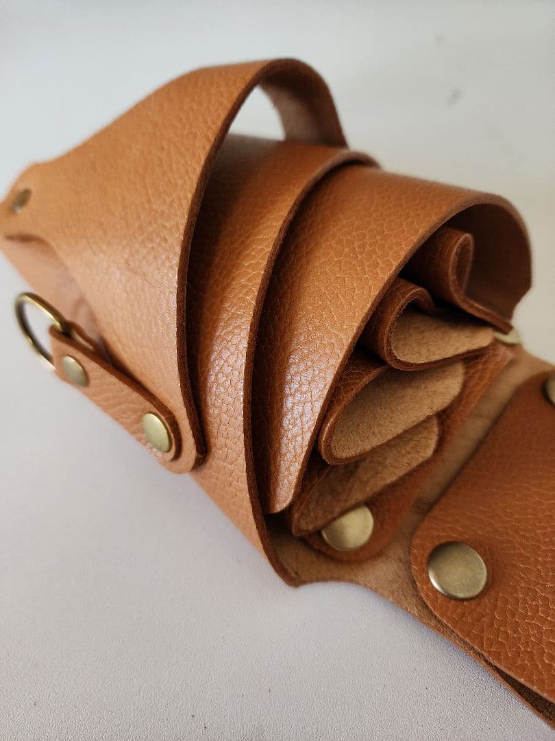 シザーケース 本革 4丁 キャメル