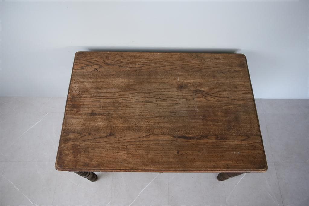 フランスアンティーク木製ダイニングテーブル/机/作業台デスク/飾り棚90-171