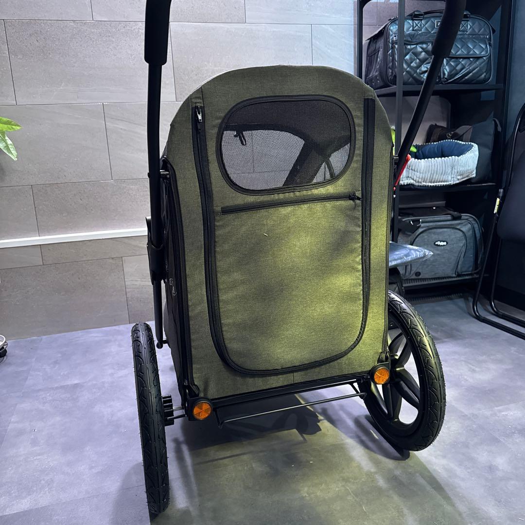 Petique ペティークブリーズジョガー メッシュ窓付きペットカート グリーン