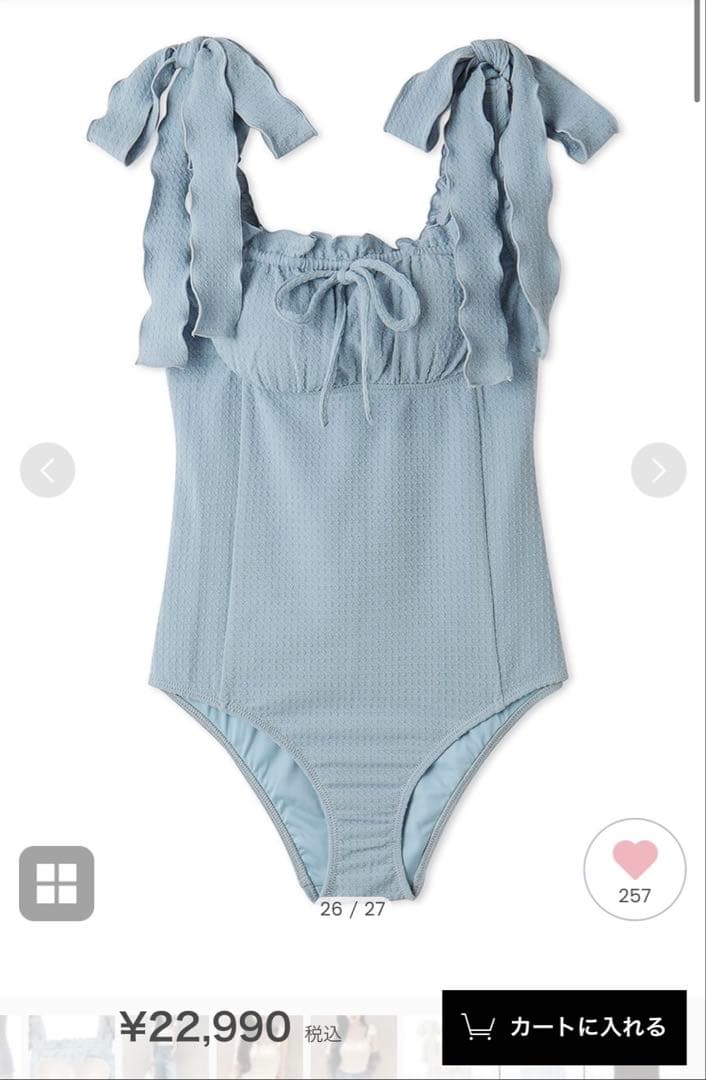 【新品】ショルダーリボンスウィムウェア