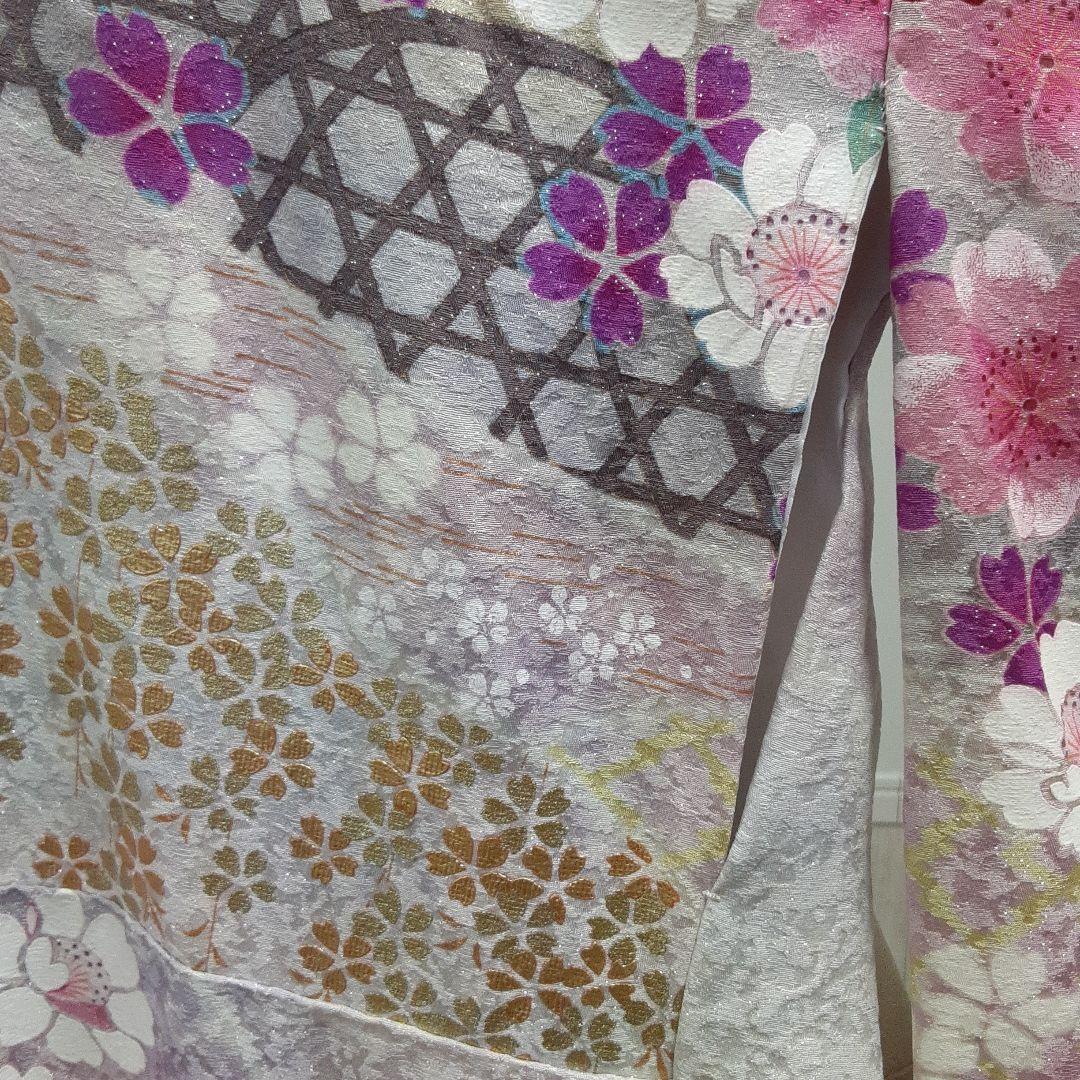 644正絹振袖白158cmぐらい