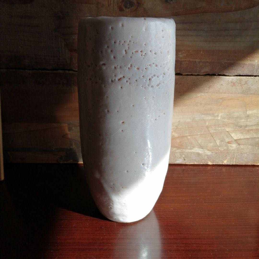 【人間国宝】美濃焼　加藤孝造　志野花入　20.7cm