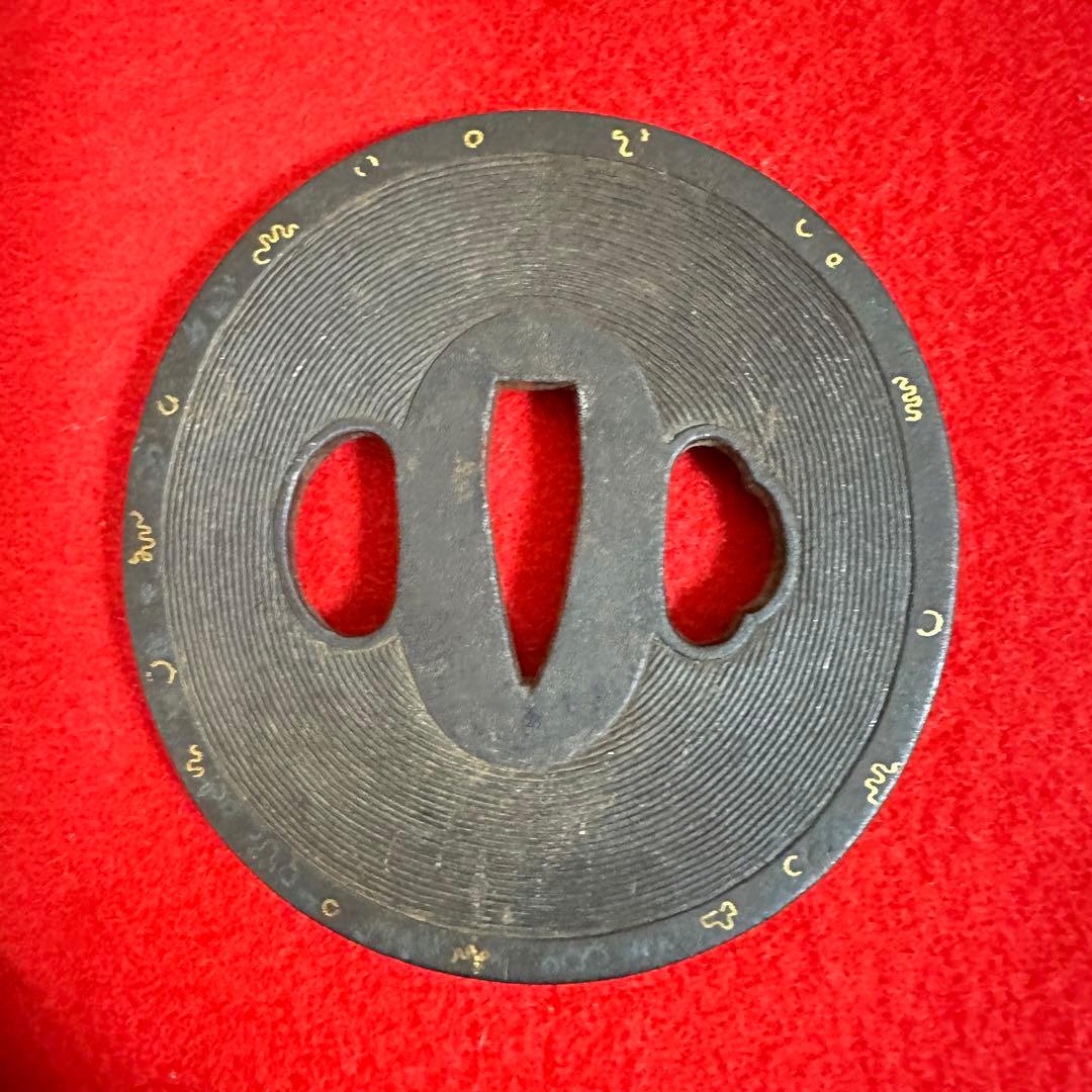 鉄地　金象嵌刀装具 鍔 刀鍔 骨董品 鉄地 鐔 武具　鉄瓶蓋 10個セット