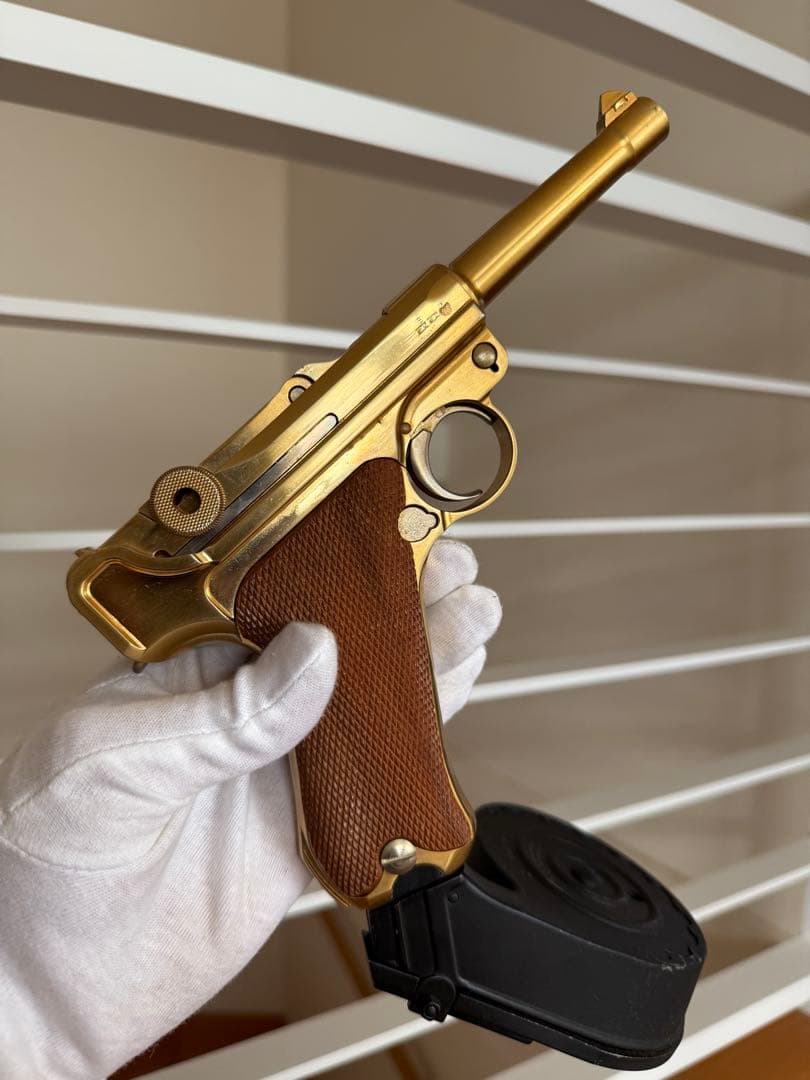 マルシン ゴールド ルガー P08 スネイルマガジン付き モデルガン タナカ