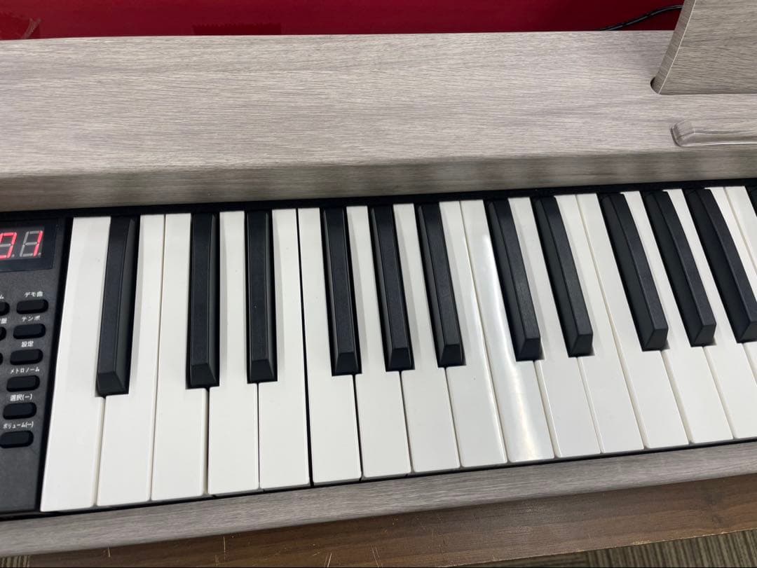 電子ピアノ88鍵盤 給電タイプ　木目調ボディ　グレー　訳あり