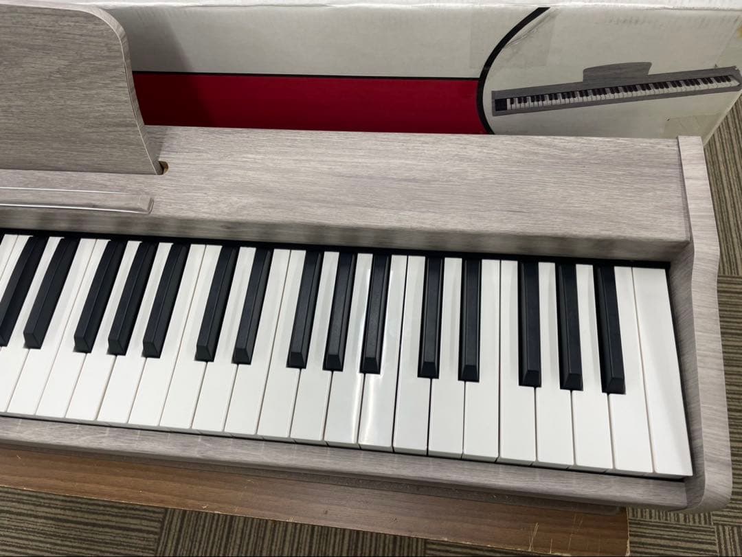 電子ピアノ88鍵盤 給電タイプ　木目調ボディ　グレー　訳あり