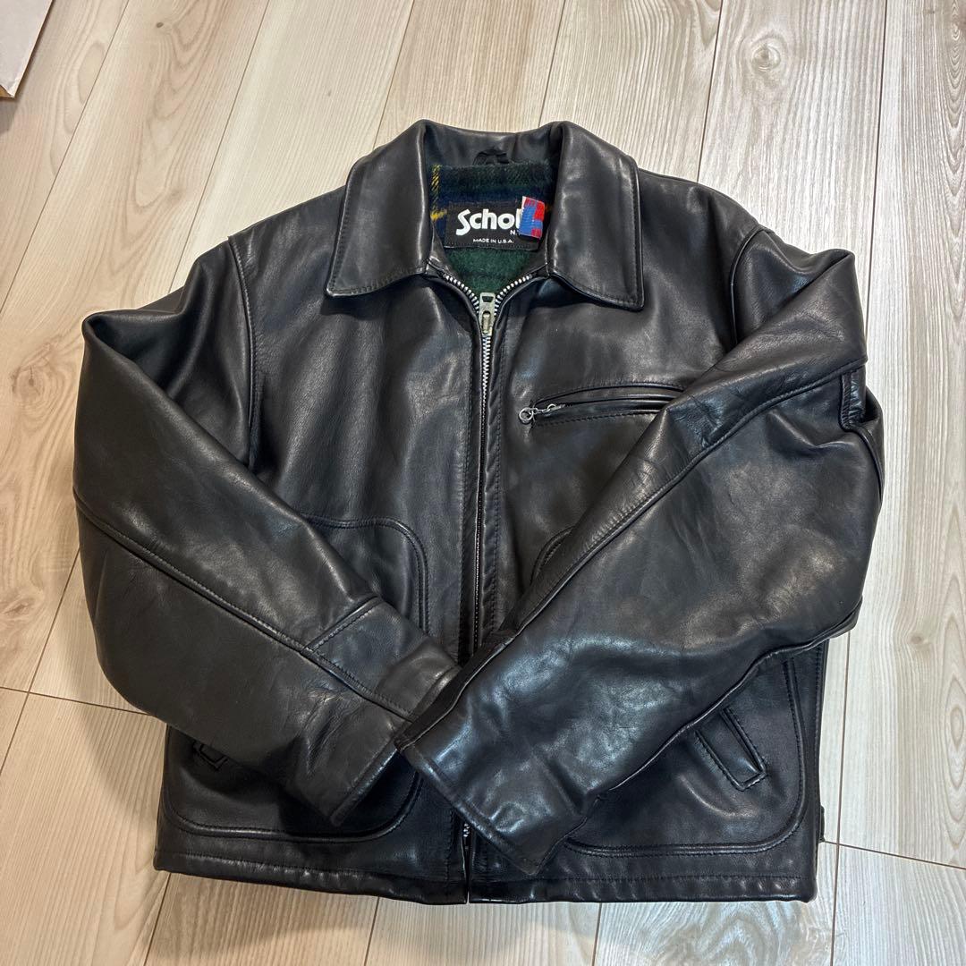 Schott シングルライダースジャケット 40 黒