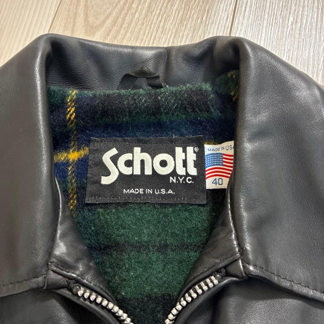 Schott シングルライダースジャケット 40 黒