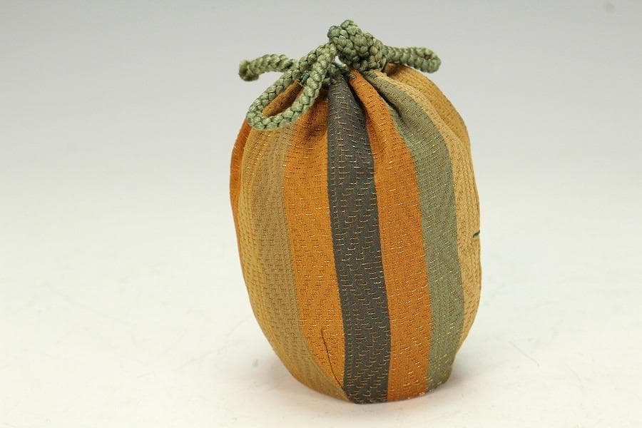 茶道具 唐物 黒釉 茶入 時代裂 仕服 良蓋(K-A208)