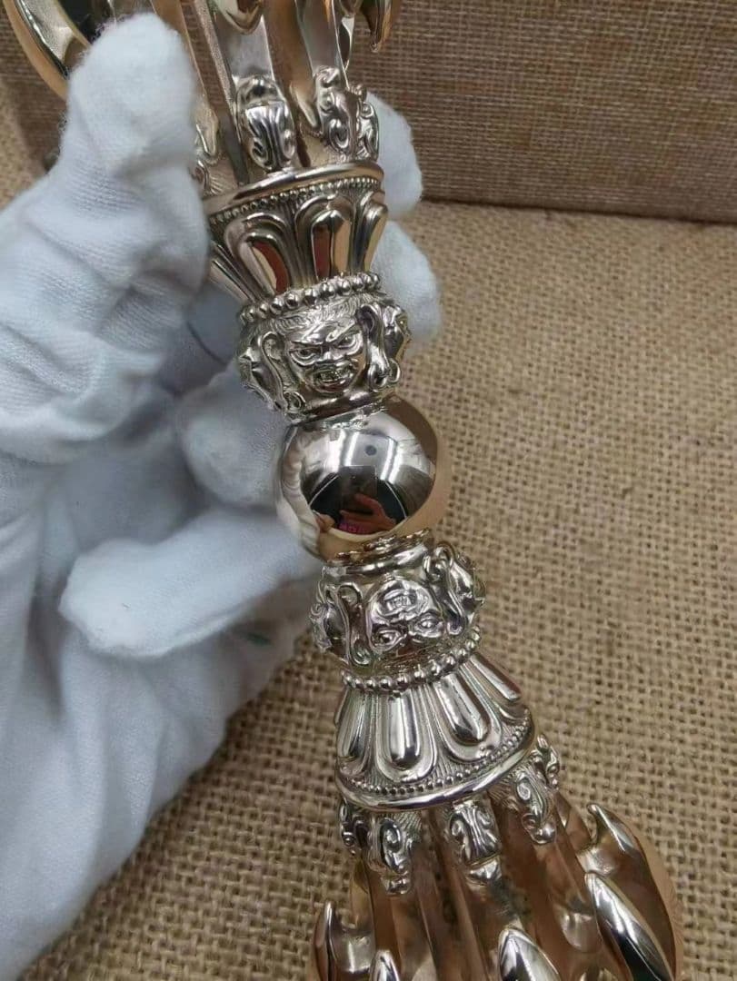 【修縁堂】密教法具 真言宗 法器 鬼面九鈷杵vajra21CM