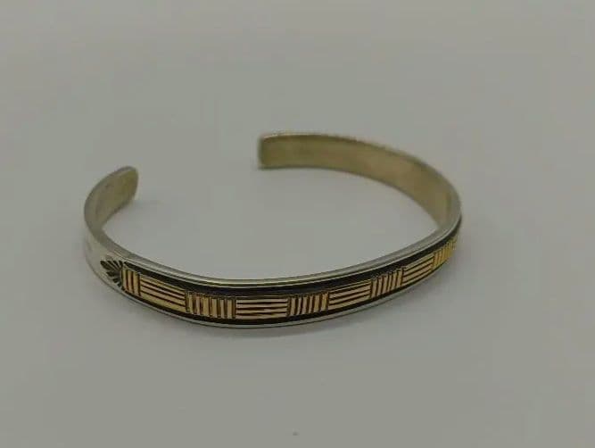 Navajo族 Bruce Morgan 14K×Sterling バングル