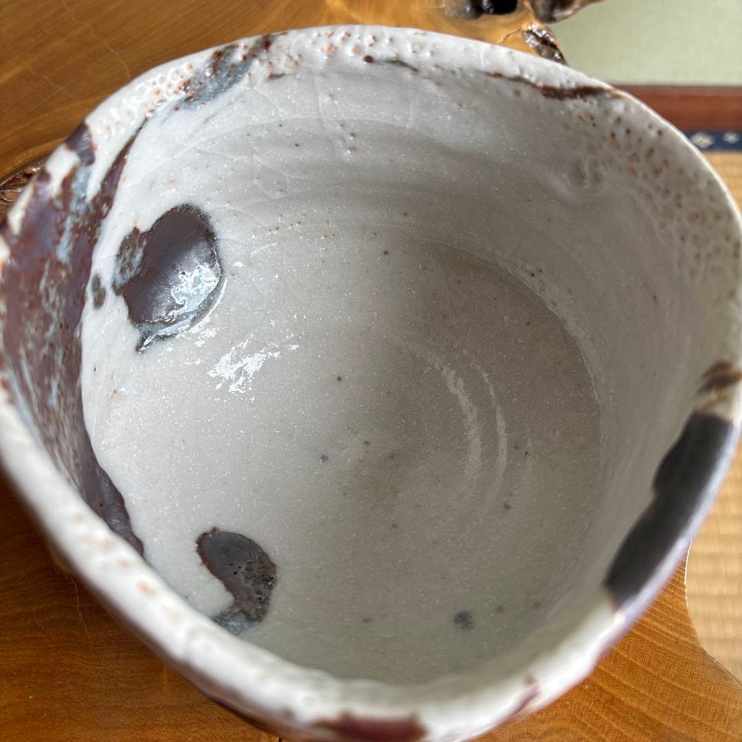 小崎一陽造 志野焼 抹茶碗 茶道具 共箱(10m)