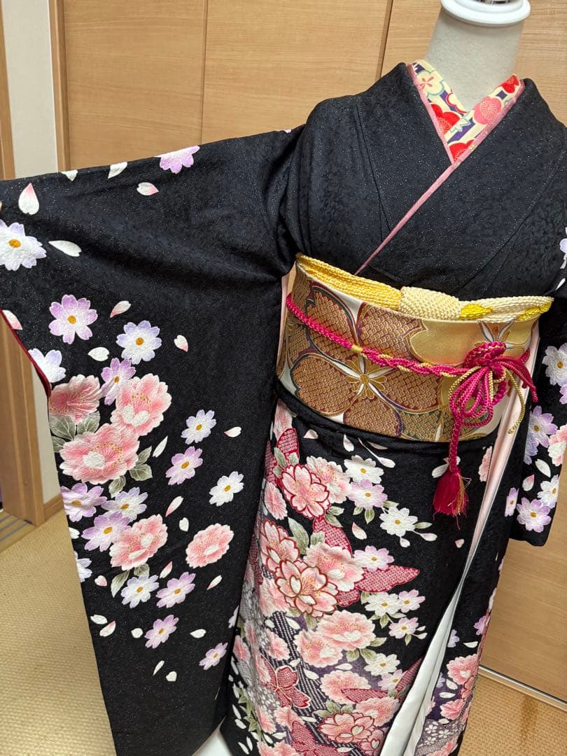 正絹　振袖単品　お稽古等