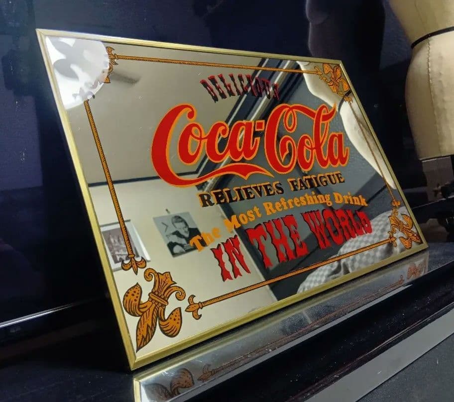 1980's Coca-Cola　当時物　ビンテージ　パブミラー　広告プレート