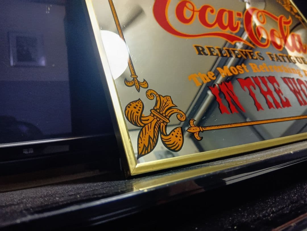 1980's Coca-Cola　当時物　ビンテージ　パブミラー　広告プレート