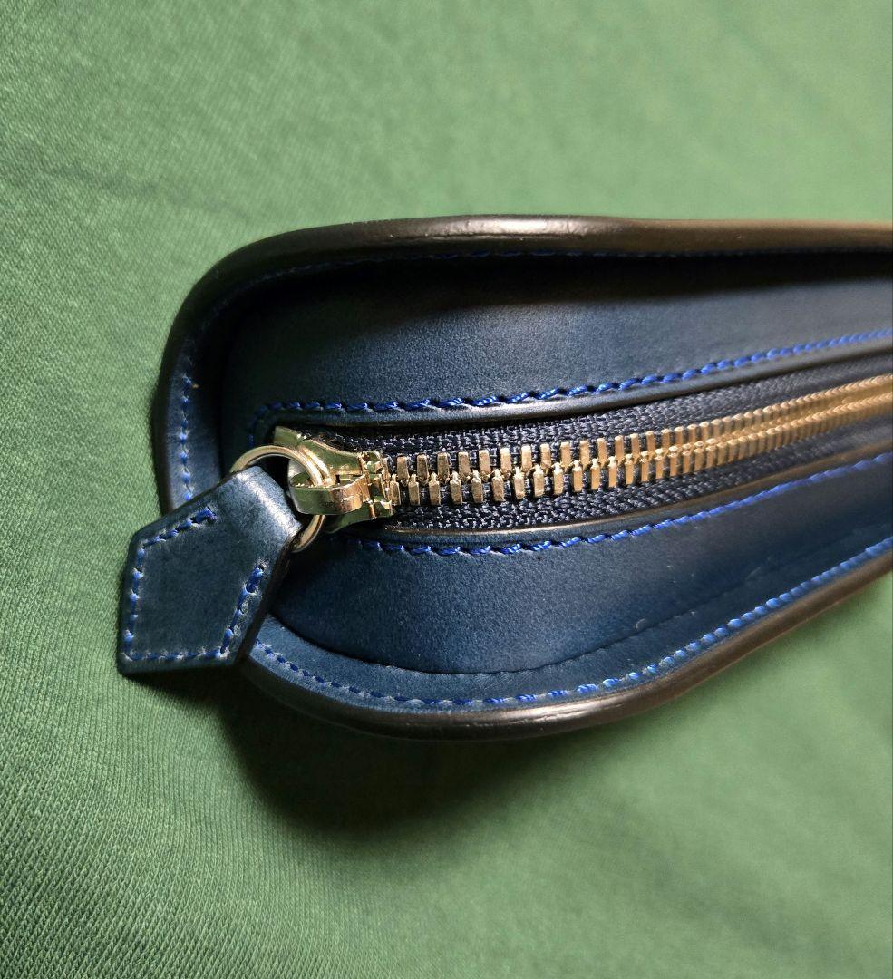 ルボナー デブペンケース ブルーステッチ ブッテーロ
