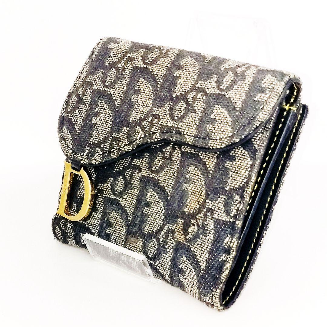Dior トロッター サドルウォレット コンパクト キャンバス ダブルホック