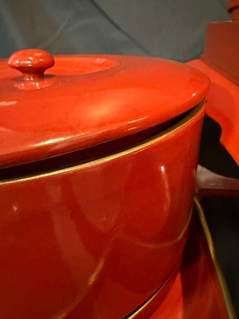 御膳セット　和尚膳　漆塗り　木製　食器　金縁　13点