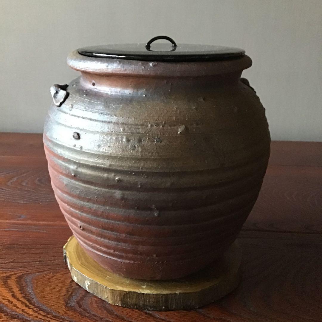 備前焼　水差　釜名有