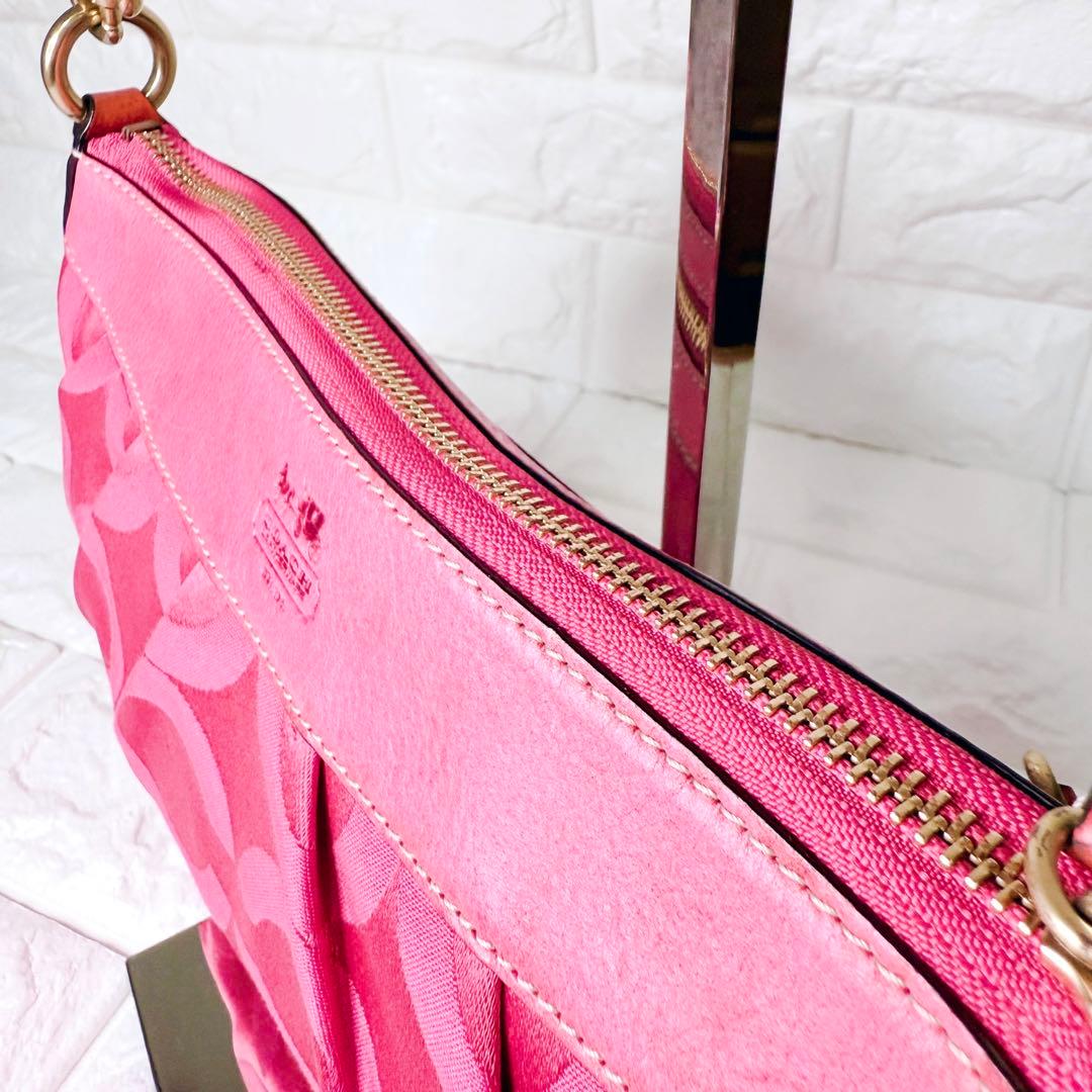 希少✨COACH コーチ オプアート シグネチャー ワンショルダー ハンドバッグ